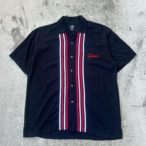 Vintage 90s guess jeans usa 100% Rayon Bowling shirt